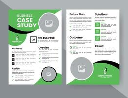 Case Study Layout Flyer. Minimalist Business Report with Simple Design. vector