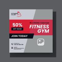 Gym and fitness social media post template design. vector