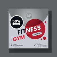 Gym and fitness social media post template design. vector