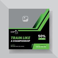 Gym and fitness social media post template design. vector