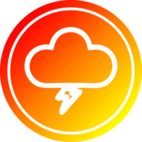 tempesta nube circolare icona con caldo pendenza finire png