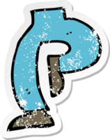 retro noodlijdende sticker van een cartoonbenen png