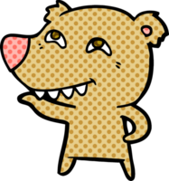 cartoon bear showing teeth png