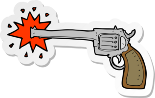 klistermärke av en tecknad skjutpistol png