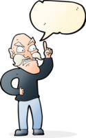 karikatur alter mann, der regeln mit sprechblase festlegt png
