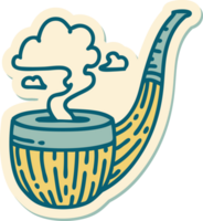 sticker of tattoo in traditional style of a smokers pipe png