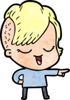 happy cartoon girl pointing png