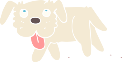 flat color illustration cartoon happy dog png