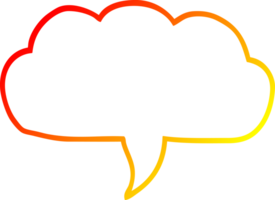 warm gradient line drawing of a cartoon cloud speech bubble png