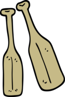 hand drawn doodle style cartoon pair of paddles png