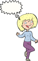 cartoon laughing woman with speech bubble png