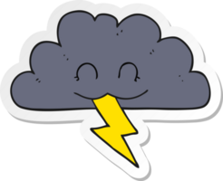 sticker of a cartoon storm cloud png