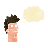 cartoon happy man face with thought bubble png