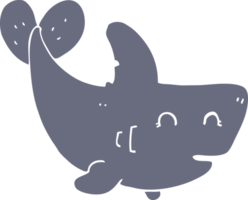 flat color style cartoon shark png