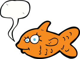 tekenfilm gelukkig goudvis met toespraak bubbel png