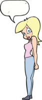 Cartoon hübsche Frau mit Sprechblase png