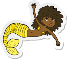 sticker of a cartoon pretty mermaid png