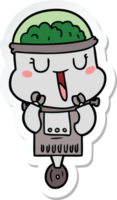 sticker of a happy cartoon robot png