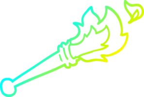 cold gradient line drawing of a cartoon sports torch png