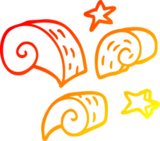 warm gradient line drawing of a cartoon swirl decorative elements png