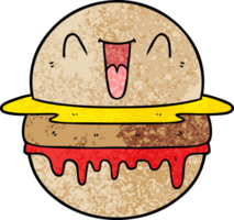 cartoon happy burger png