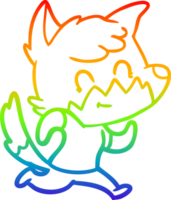 arco Iris gradiente linha desenhando do uma desenho animado feliz Raposa png