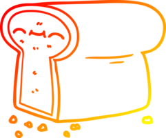 värma lutning linje teckning av en tecknad serie limpa av bröd png