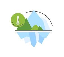 ice mountain temperature,flat design icon vector