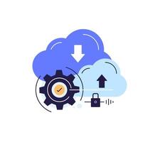 Cloud storage. File sharing,High tech concept,Working scheme vector