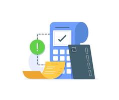 Make a payment on Internet using credit or debit card concept flat illustration, E-commerce, Online shopping vector