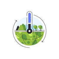 global calentamiento, ecológico problemas, clima cambio mundo. tierra globo con nubes vector