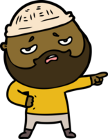 cartoon worried man with beard png