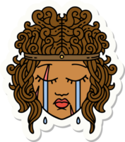 sticker of a crying human barbarian png