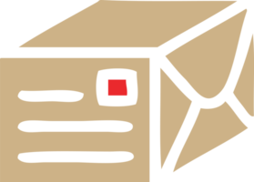 flat color retro cartoon of a paper parcel png