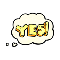 cartoon yes symbol with thought bubble png