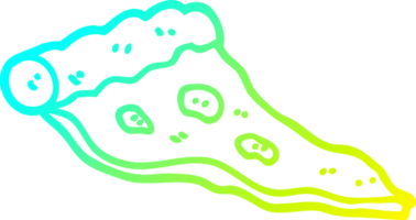 cold gradient line drawing of a cartoon pizza png