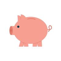 cerdo cerdito banco con monedas ahorro dinero concepto. acumulación dinero con un juguete cerdito banco vector