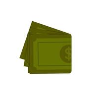 Paper money banknote. Cash currency stack. Green dollar banknote. Stack of banknotes folded in half vector