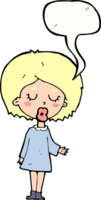 cartoon woman explaining her point with speech bubble png