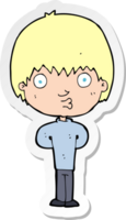 sticker of a cartoon whistling boy png