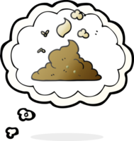 hand drawn thought bubble cartoon steaming pile of poop png