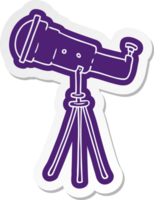 cartoon sticker of a large telescope png