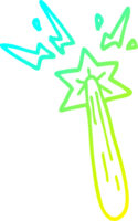 cold gradient line drawing of a cartoon magic wand png