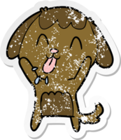 distressed sticker of a cute cartoon dog png