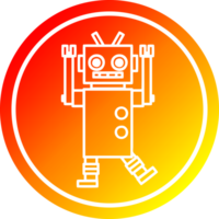 dancing robot circular icon with warm gradient finish png
