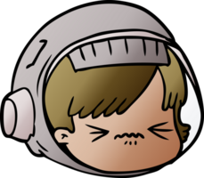 cartoon stressed astronaut face png