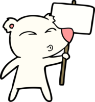 oso polar de dibujos animados con cartel png