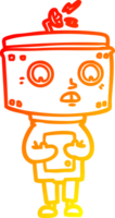 warm gradient line drawing of a cartoon robot png