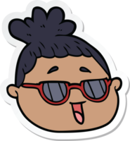 pegatina de un rostro femenino de dibujos animados png