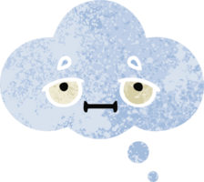 retro illustration style cartoon of a thought bubble png